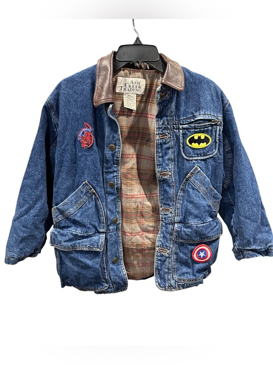 Ash Creek Trading Other - Ash Creek Trading Denim Jacket Lined Superhero Patch ‎ Small